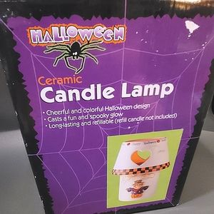 Halloween Ceramic Candle Lamp 8" ~ Original Box